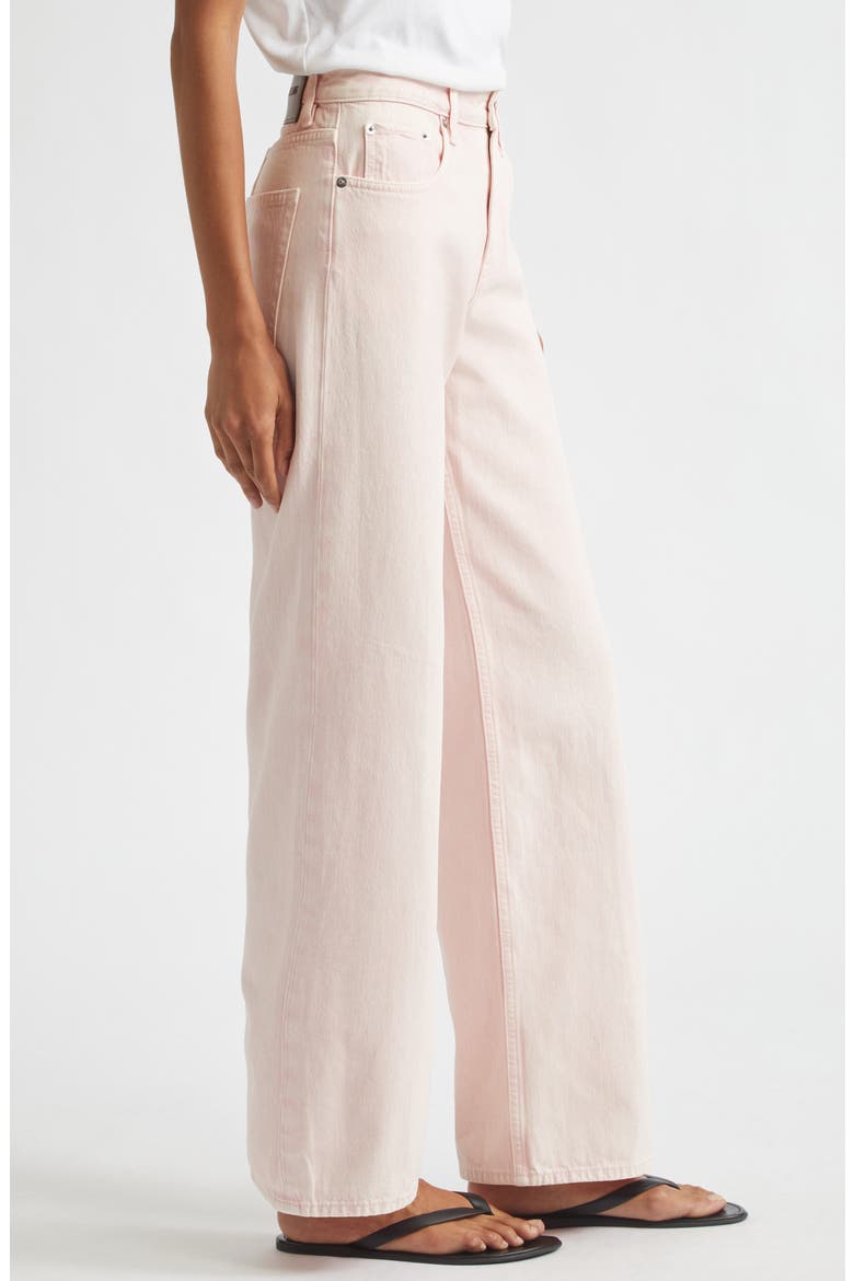 Wide Leg Organic Cotton Jeans, Alternate, color, PEONY