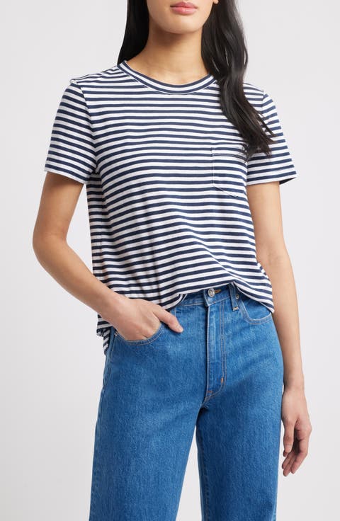 Favorite Stripe V-Neck T-Shirt | Gap Factory
