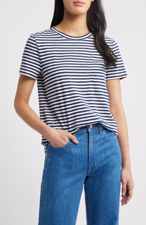 Caslonr Caslon(r) Cotton & Modal T-shirt In Navy- White Brooke Stripe