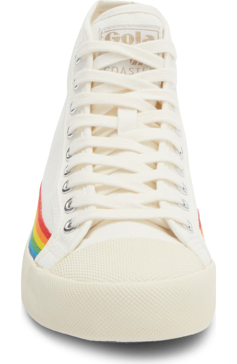 Gola Coaster Rainbow Drop High Top Sneaker, Alternate, color, Off White/ Multi