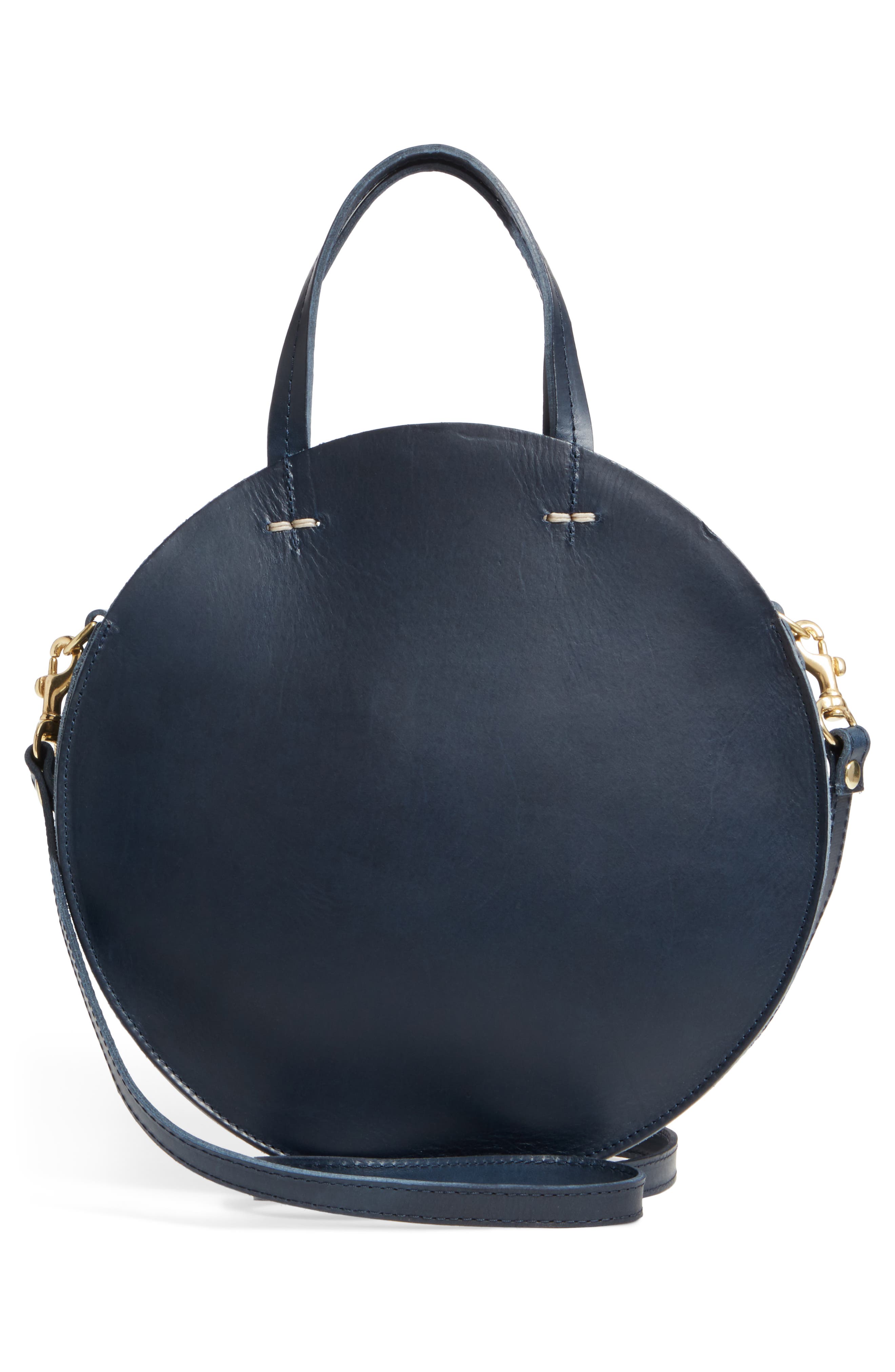 Clare V. Petite Alistair Leather Circular Crossbody Bag, Alternate, color, 