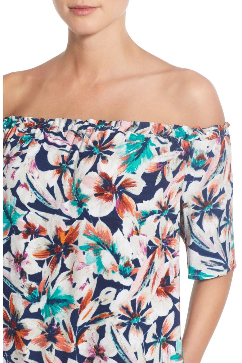 'Tahiti' Off the Shoulder Shift Dress, Alternate, color, NATURAL
