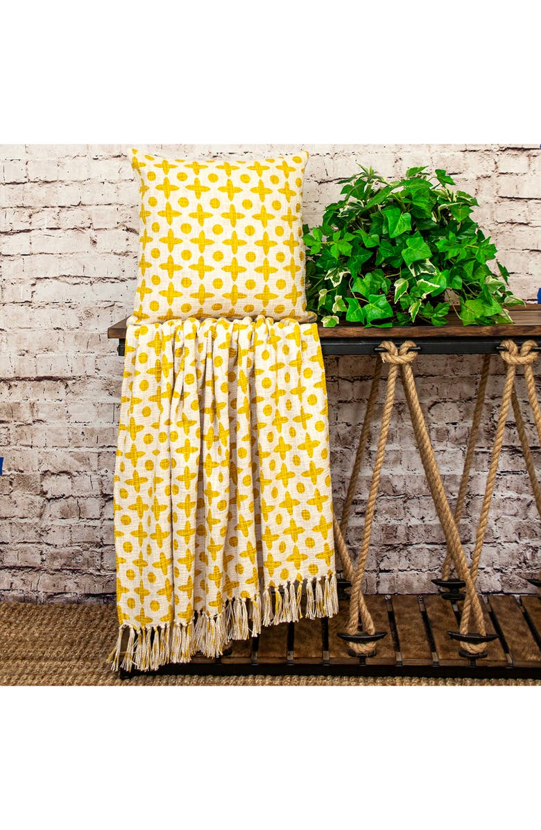 PARKLAND COLLECTION Geometric Decorative Throw Pillow, Alternate, color, Yellow