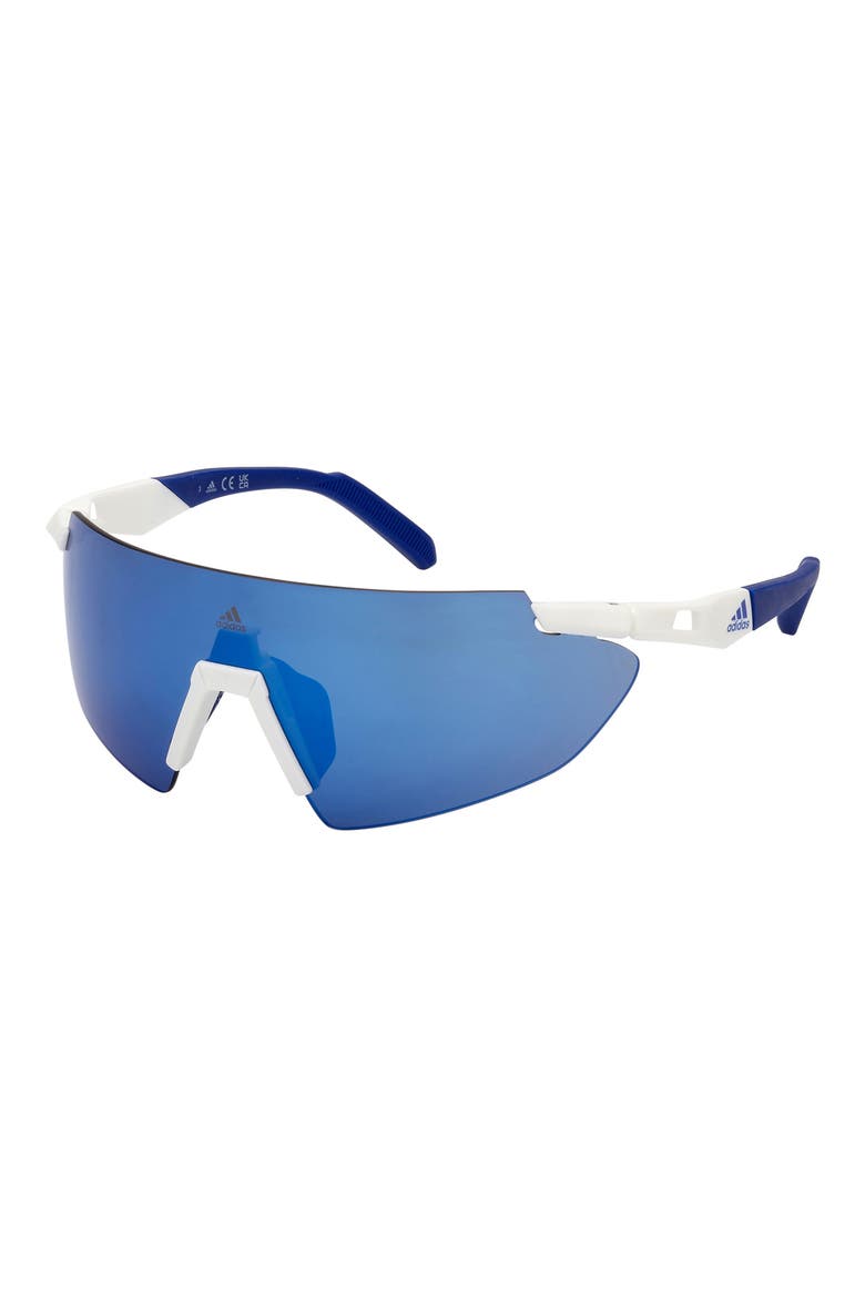 00mm Shield Sunglasses, Alternate, color, WHITE / BLUE MIRROR
