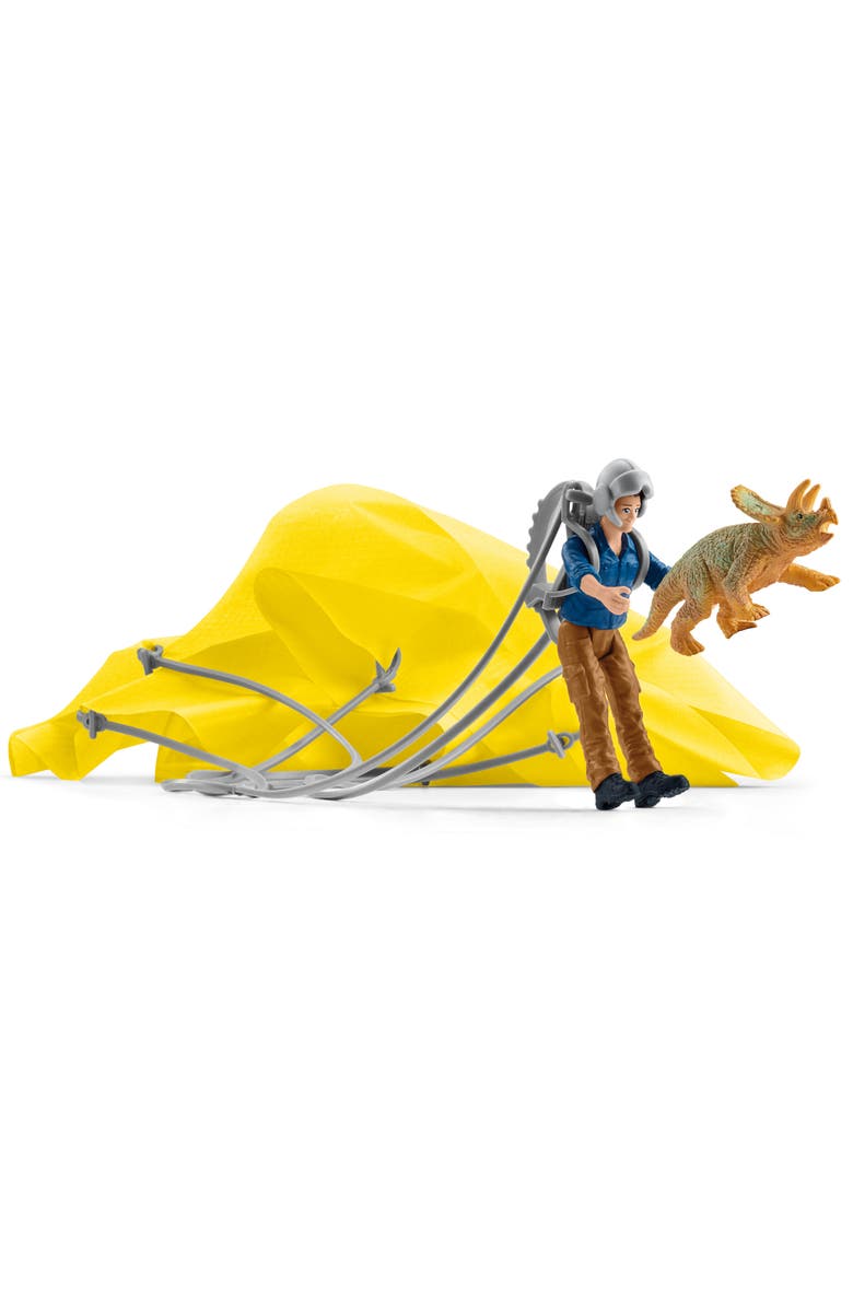 Schleich Dinosaurs Parachute Rescue, Figurine Playset, Multicolor, Kids 4+, Main, color, Multicolored