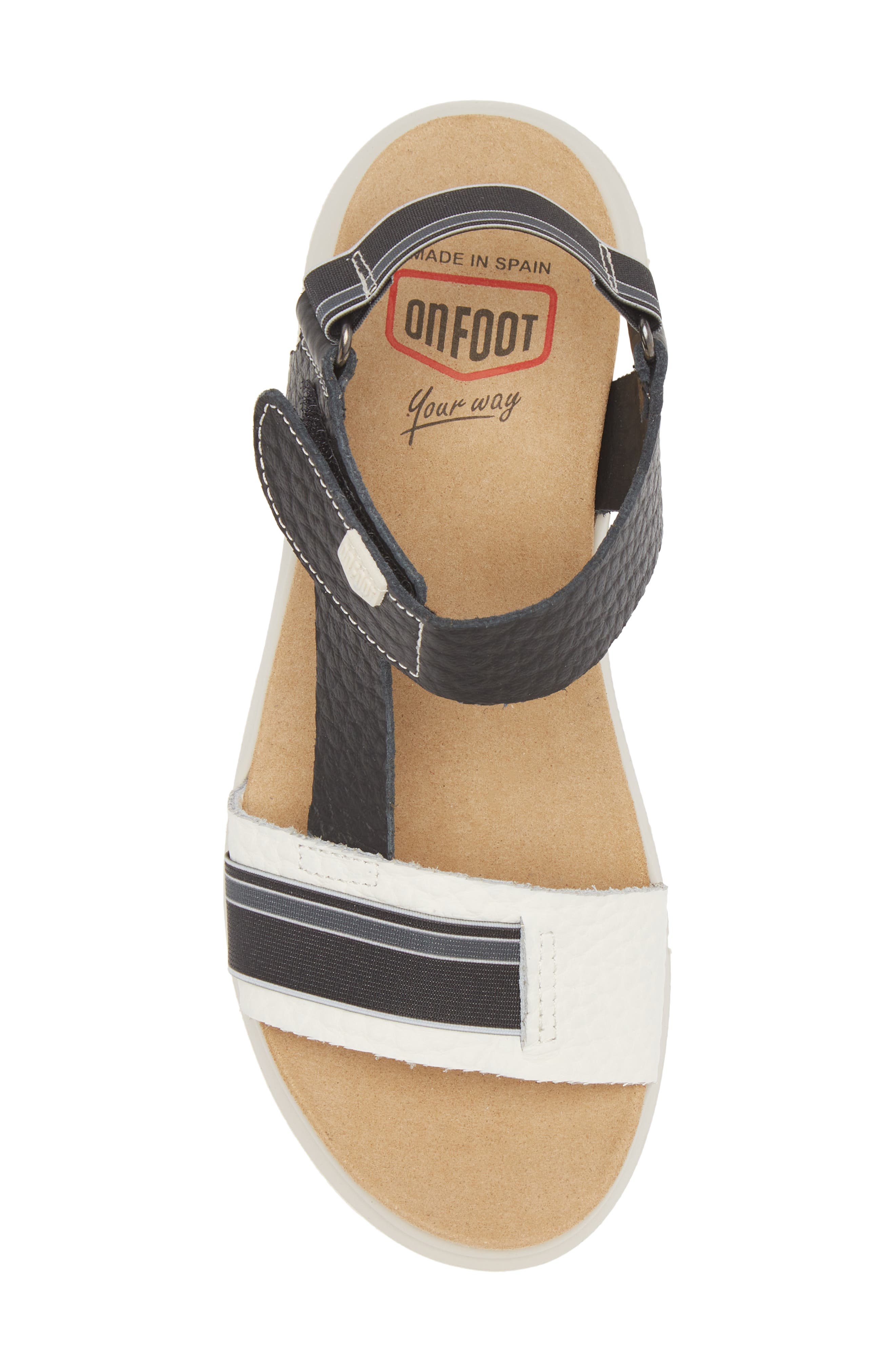 On Foot 90502 Daytona Platform Sandal, Alternate, color, Black/ Blanco