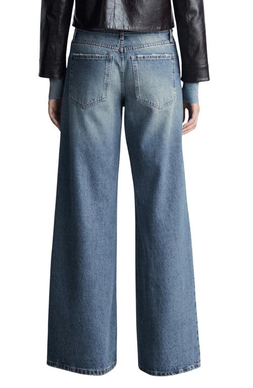 Mango Women's Low Waist Wide Leg Jeans In Dark Blue