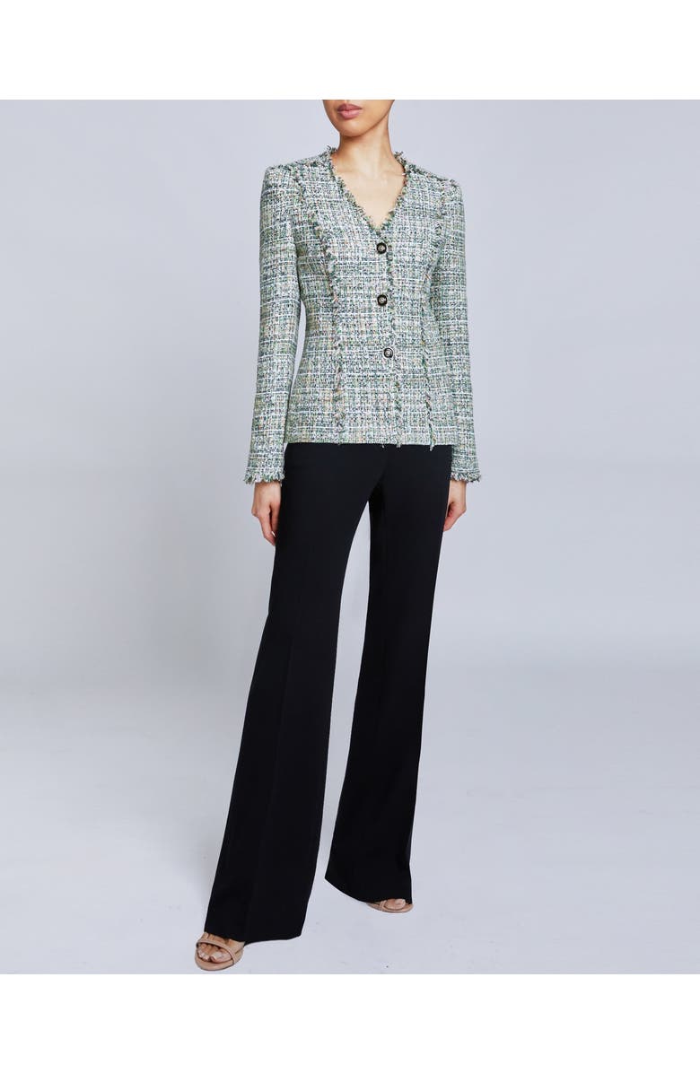 Santorelli GEORGIA Jacket in Luxury Tweed with Fringe Detail, Main, color, 