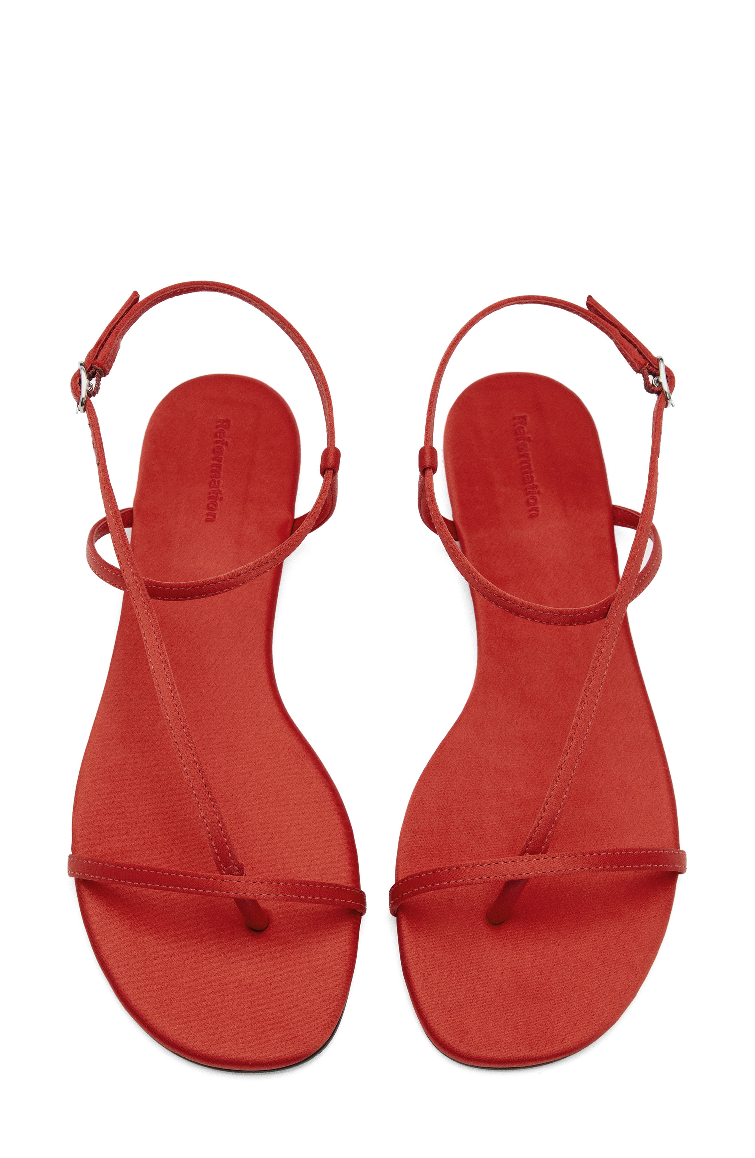 Pina Flat Sandal, Alternate, color, POPPY SATIN
