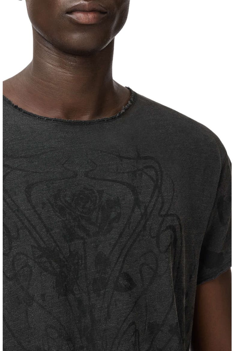 Relaxed Fit Raw Edge Organic Cotton T-Shirt, Alternate, color, CHARCOAL