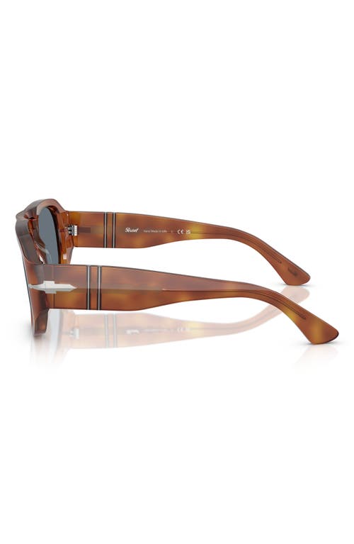 Persol 56mm Pilot Sunglasses In Terra Di Siena/light Blue