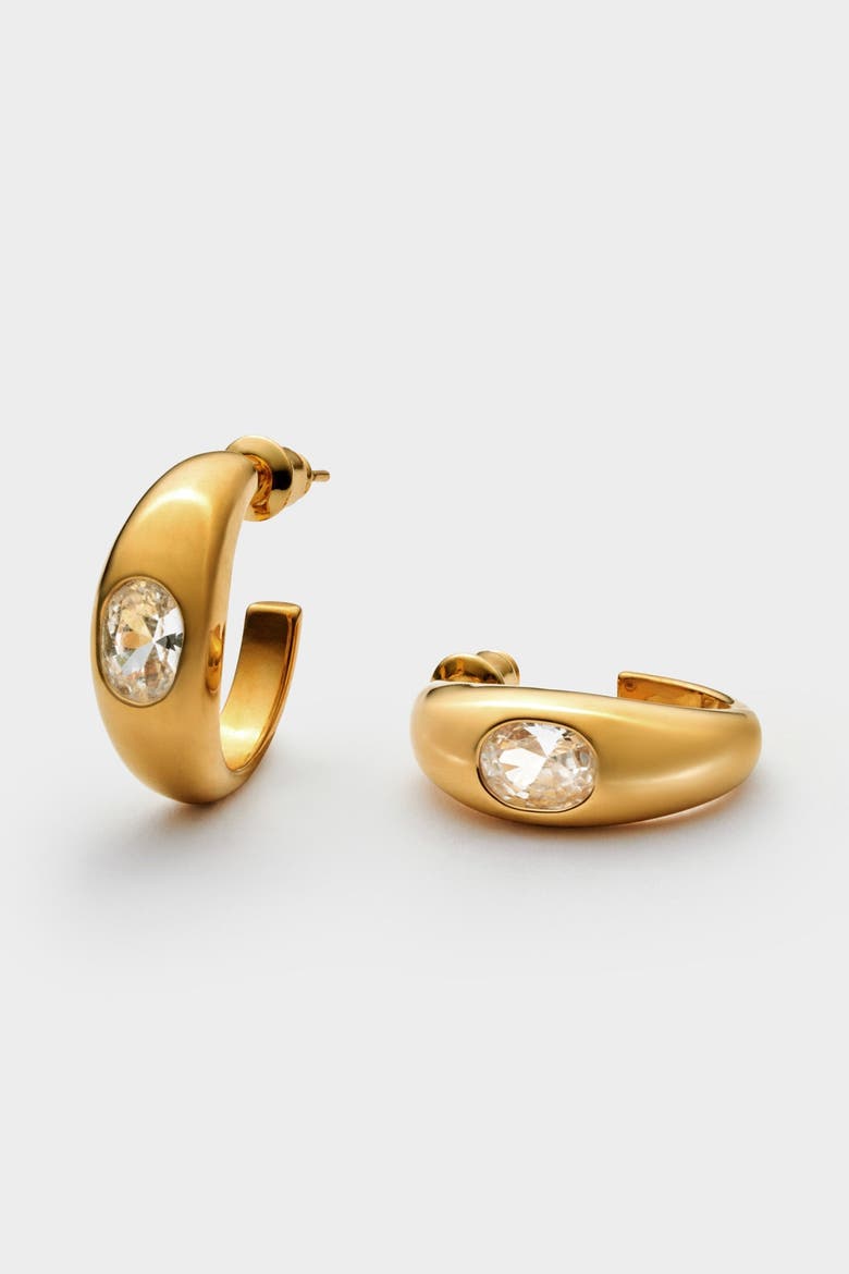 Ayla Waterproof Gold Hoop Earrings, Main, color, Gold