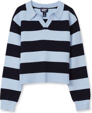 Lands' End Girls Long Sleeve Rugby Sweater