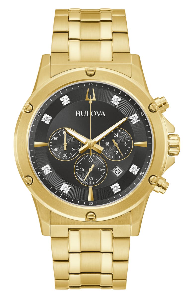 BULOVA Multifunction Chronograph Quartz Bracelet Watch, 42mm, Main, color,