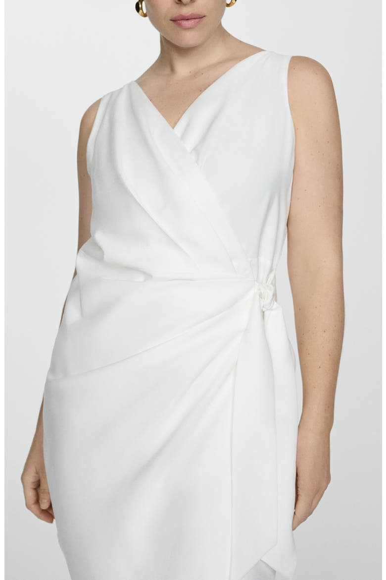 Sleeveless Wrap Minidress, Alternate, color, OFF WHITE