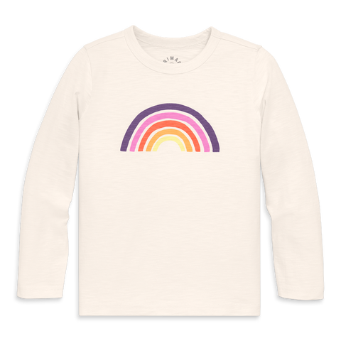 Kids Long Sleeve Cutout Rainbow Tee