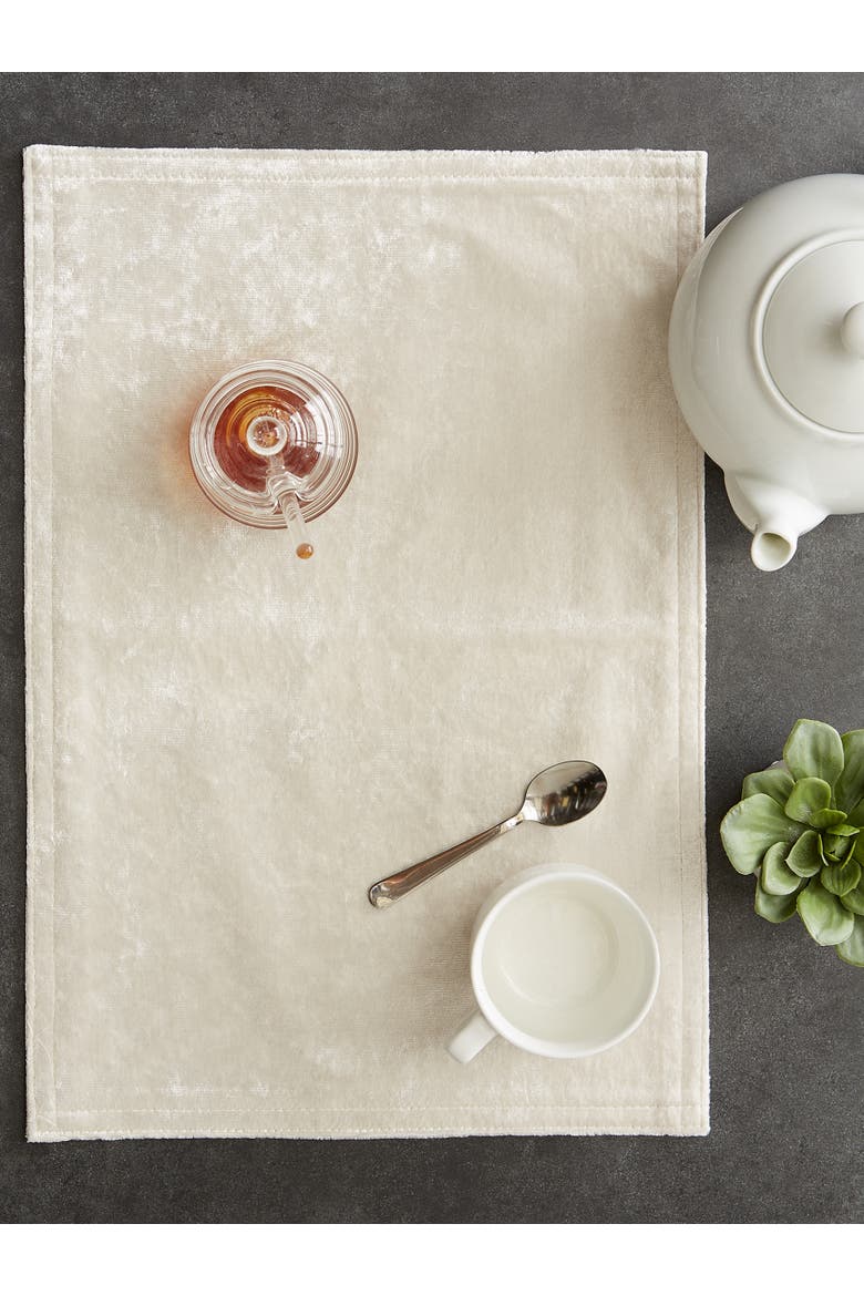 Cream Velvet Placemat Set/4, Alternate, color, Cream