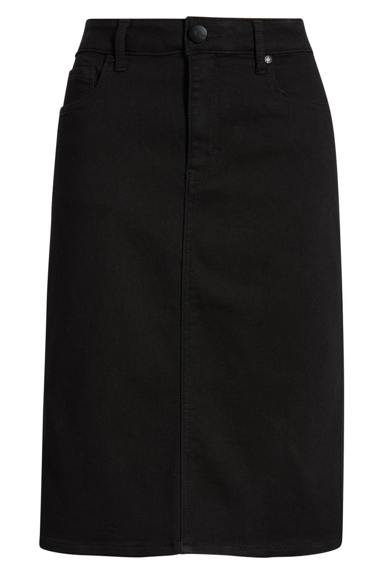 High Waist Denim Skirt, Alternate, color, BLACK