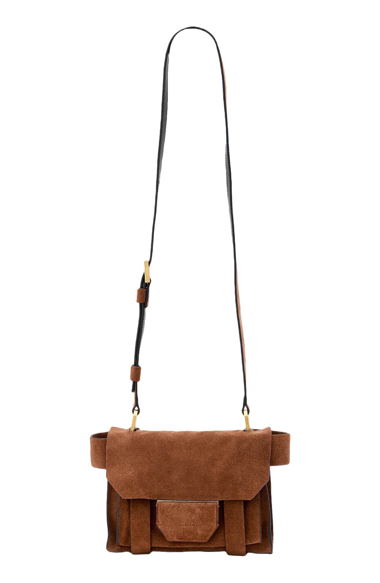 Mini Ursa Suede Crossbody Bag, Main, color, COGNAC BROWN