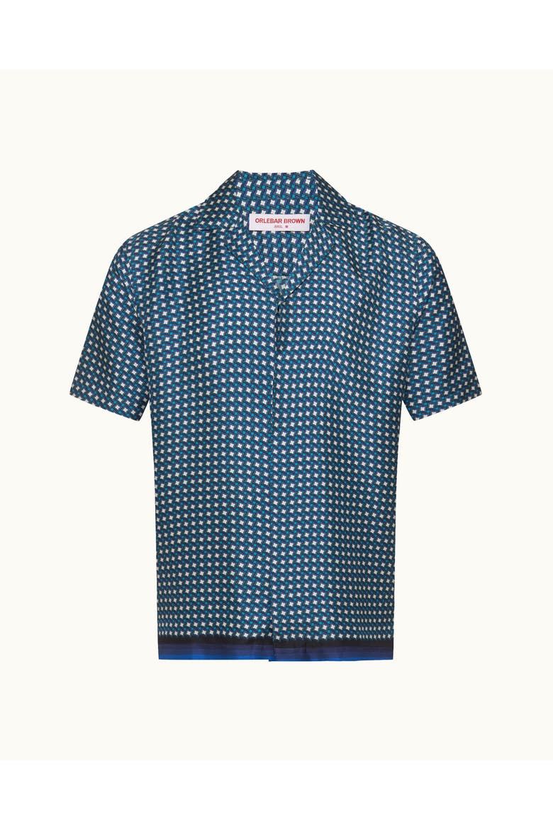 Maitan Silk Relaxed-Fit Shirt, Alternate, color, Catalina Blue