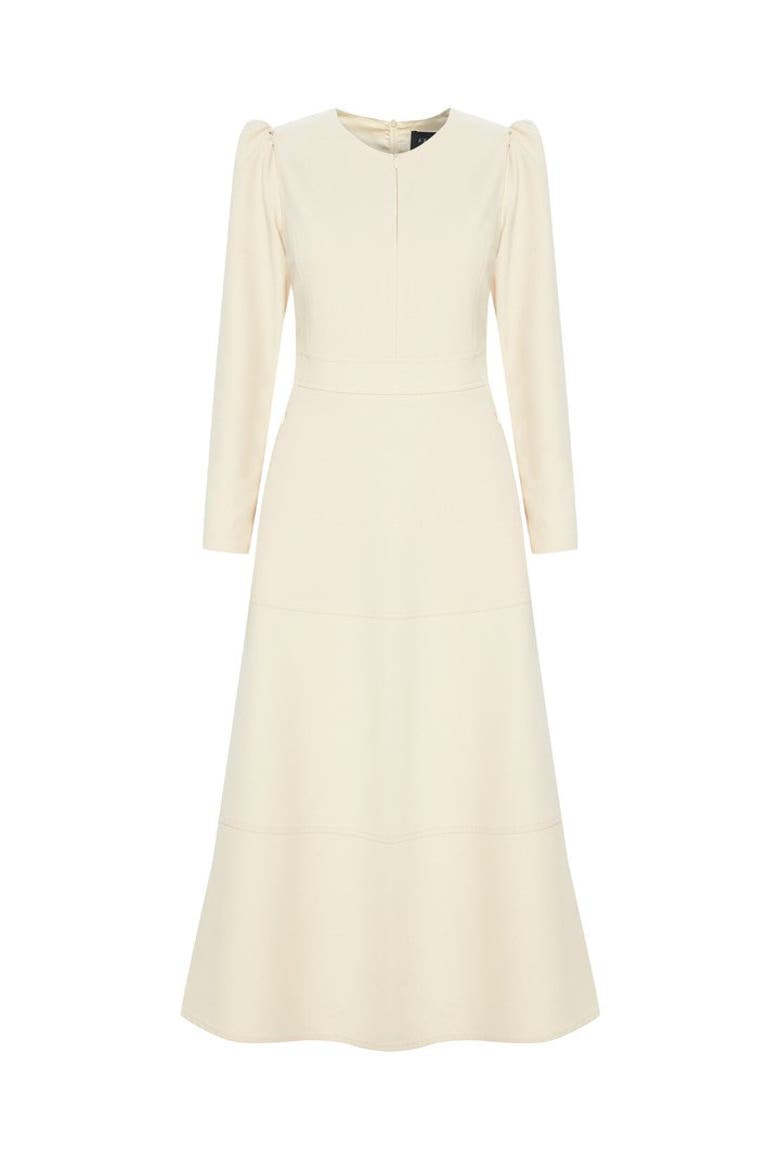 Angela Midi Dress, Alternate, color, BONE