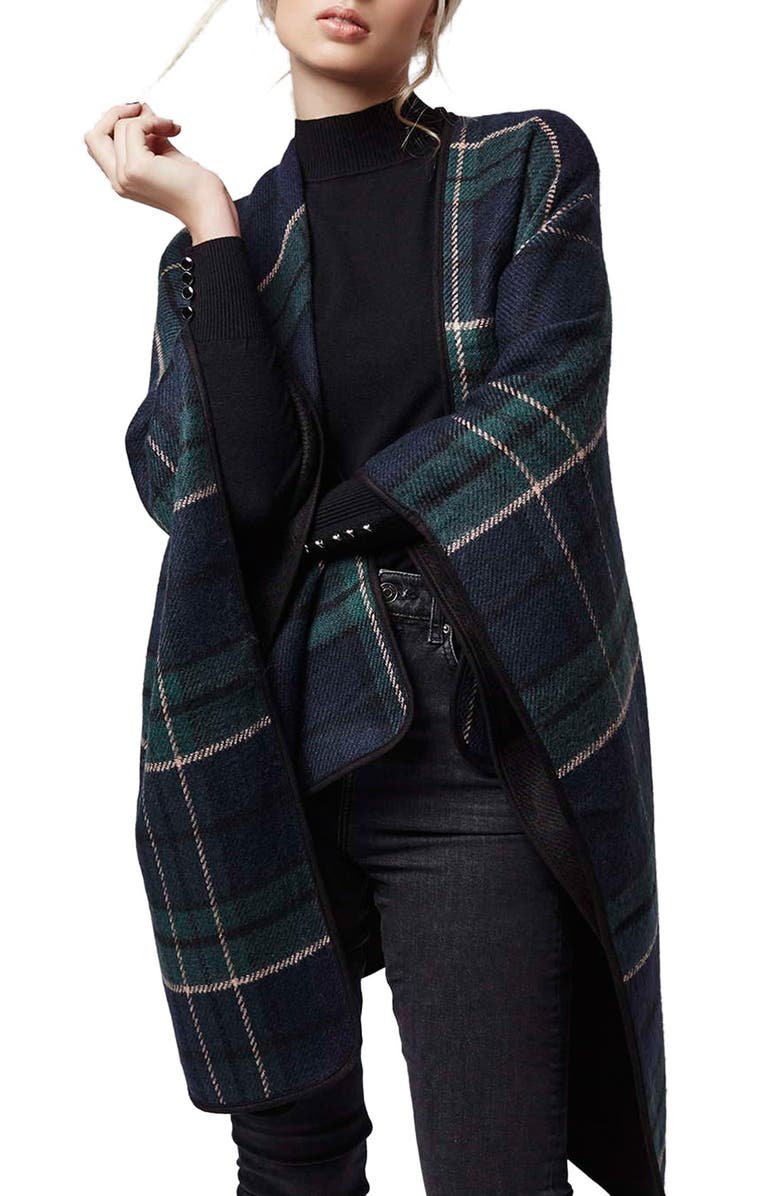 Topshop Reversible Cape, Main, color, 