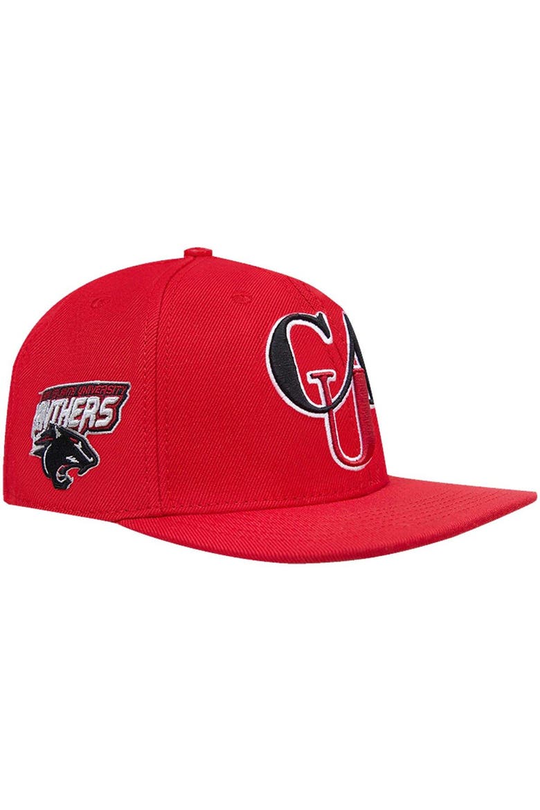 Men's Pro Standard  Red Clark Atlanta University Panthers Evergreen CAU Snapback Hat, Main, color, Red