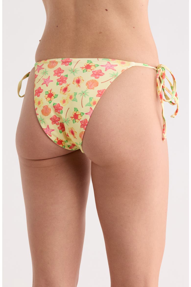 Mia Side Tie Bikini Bottoms, Alternate, color, SUNSHINE HIBISCUS