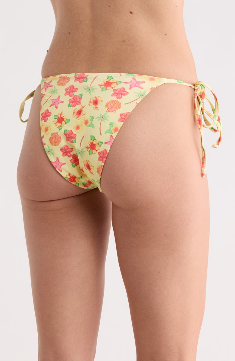 Dippin Daisys Mia Side Tie Bikini Bottoms, Alternate, color, Sunshine Hibiscus