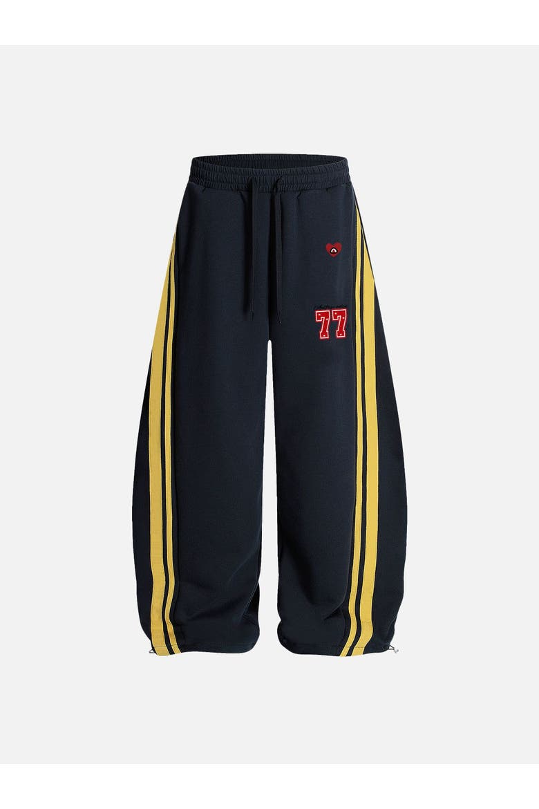 Stripe Baggy Barrel Sweatpants, Alternate, color, Dark Blue
