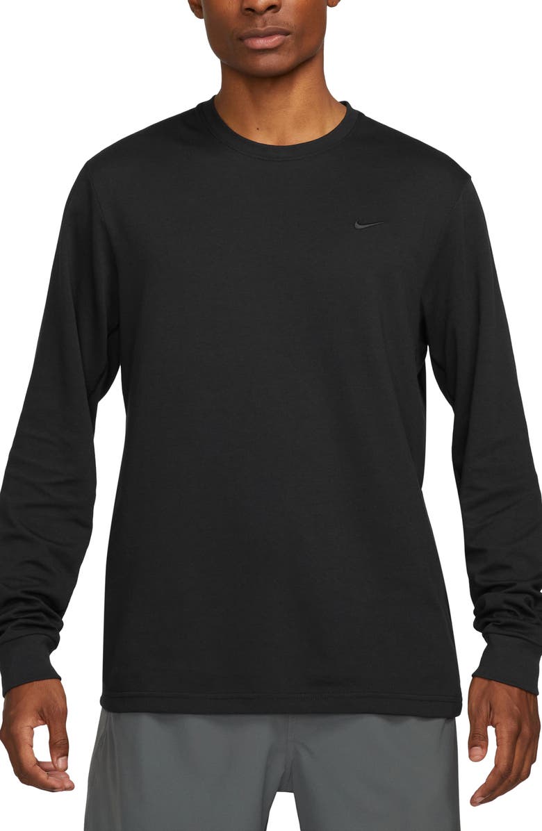 Nike Dri-FIT Primary Long Sleeve T-Shirt, Main, color, Black/ Black