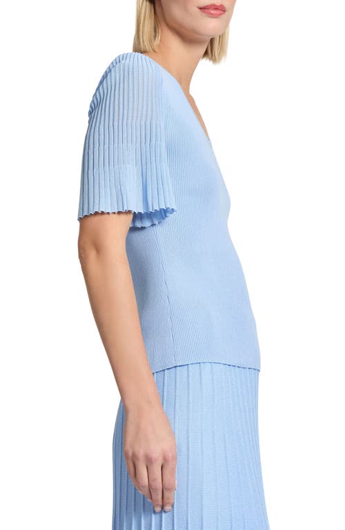 Misook Heritage Flutter Sleeve Rib Top In Arctic