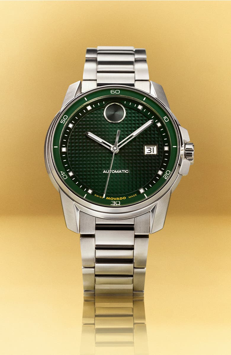 Movado Bold Verso Automatic Bracelet Watch, 41mm, Alternate, color, Green