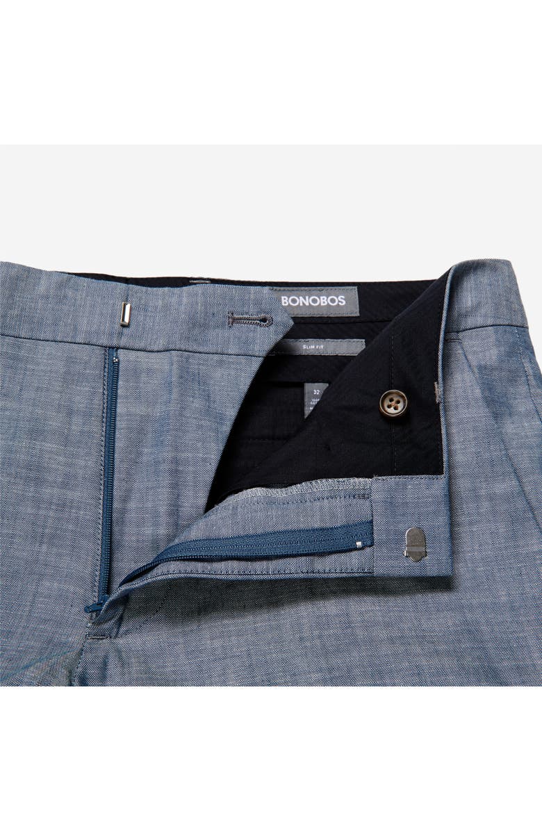 Bonobos Slim Fit Flat Front Solid Cotton Dress Pants, Alternate, color, 