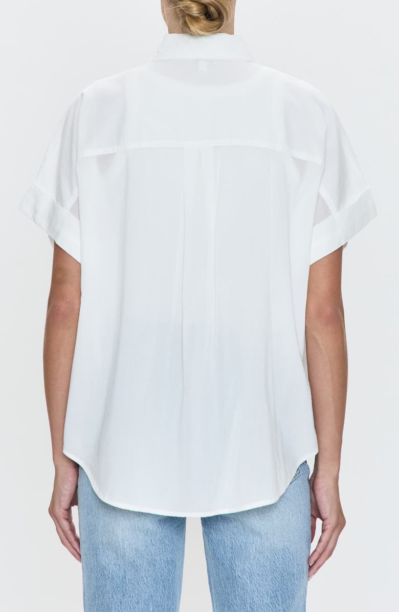 Pistola Donnie Short Sleeve Cotton Blend Button-Up Shirt, Alternate, color, Le Blanc