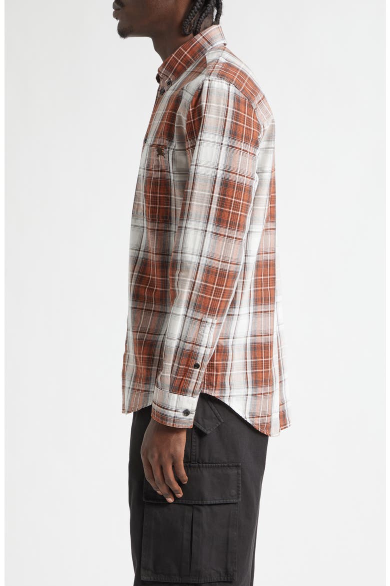 Roland Check Button-Down Shirt, Alternate, color, RUSSET BROWN MADRAS CHECK