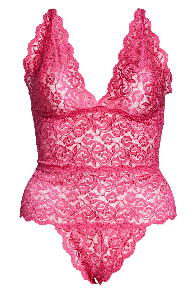 Galloon Lace Teddy, Alternate, color, BRIGHT ROSE