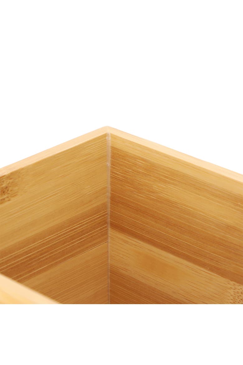 10.5 x 5.75 Inch Rectangle Wood Waste Basket, Alternate, color, Bamboo