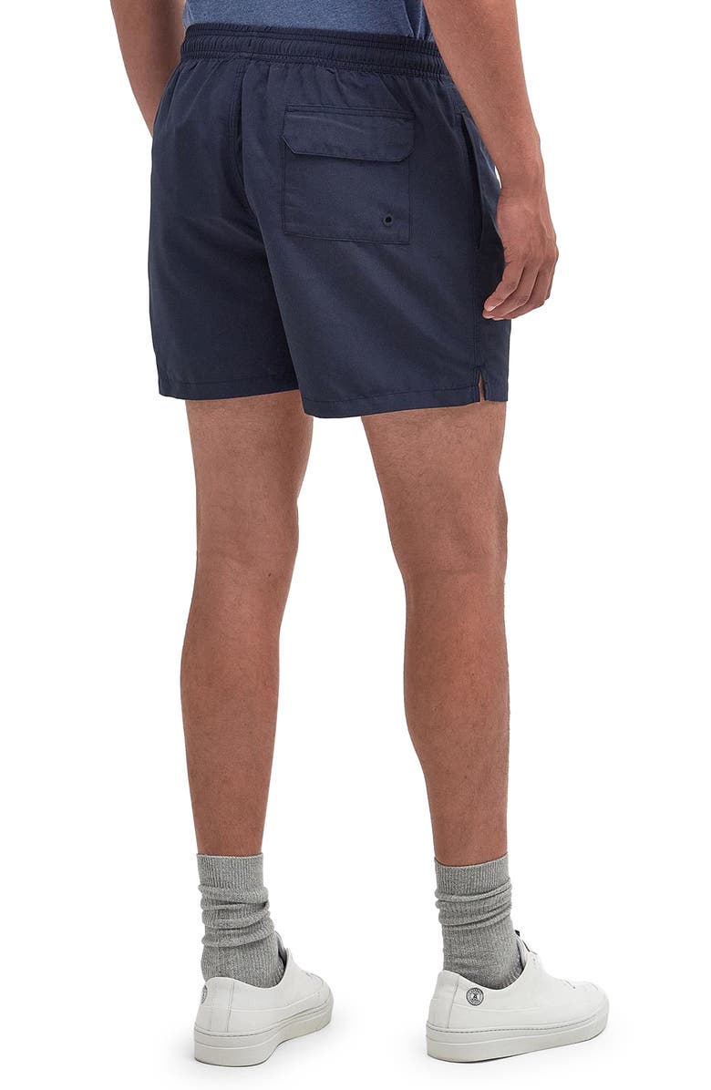 Barbour Staple Logo Embroidered Swim Trunks, Alternate, color, Navy