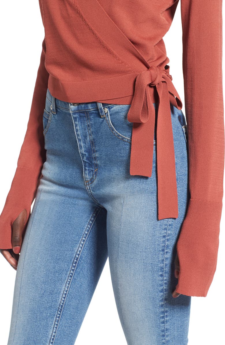 Leith Ballet Wrap Sweater, Alternate, color,