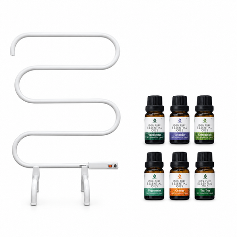 Heated Towel Warmer Rack and 6-Pack Pure Essential Oils