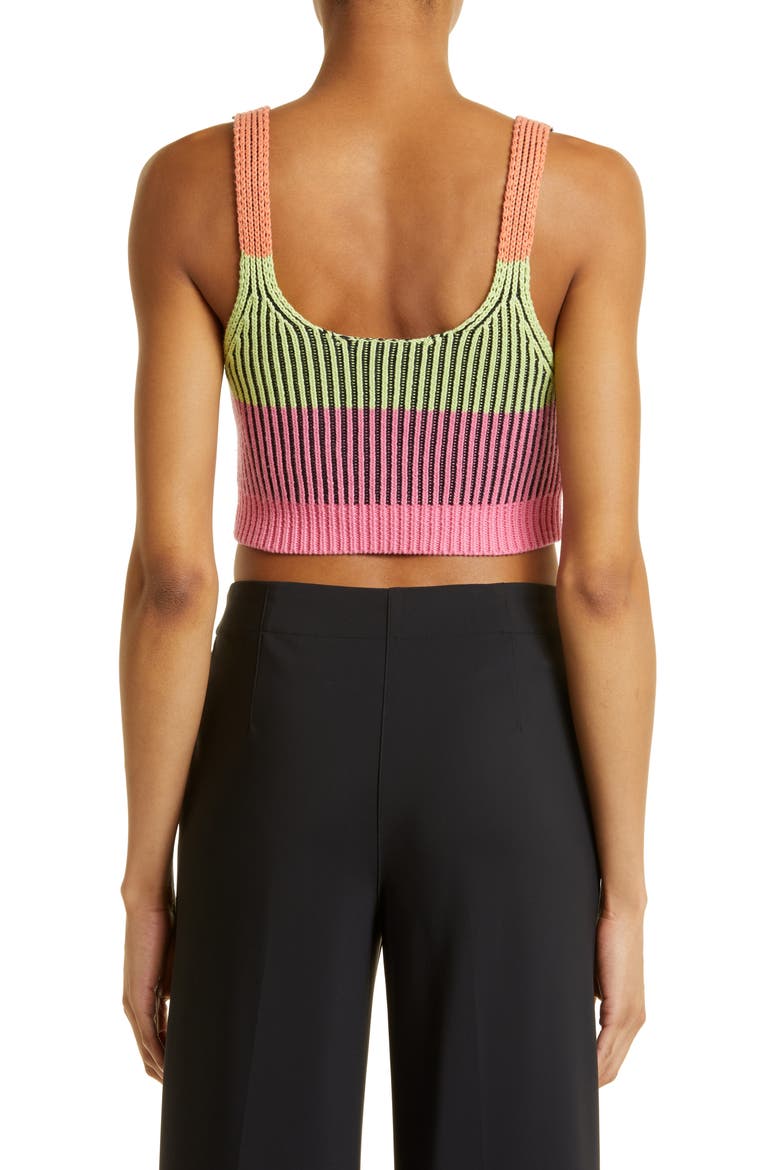 Gina Cotton & Cashmere Bralette, Alternate, color, LIME MULTI