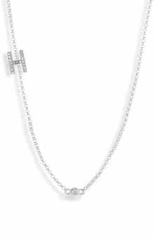 MESHMERISE Bezel Diamond Initial Chain Necklace - 0.2ct.