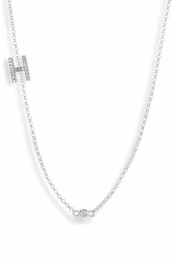 MESHMERISE Bezel Diamond Initial Chain Necklace - 0.2ct.