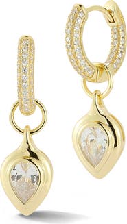 GLAZE JEWELRY Cubic Zirconia Huggie Hoop & Dangle Earrings