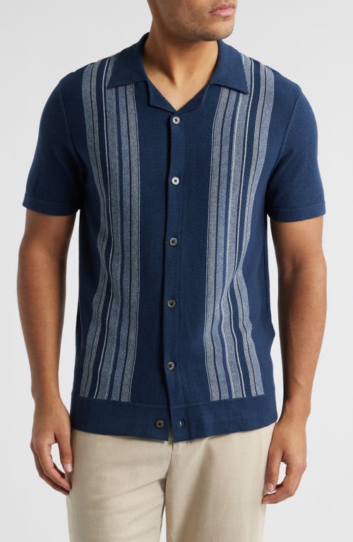 Rails Silas Relaxed Fit Short Sleeve Sweater In Blue Heather Multi