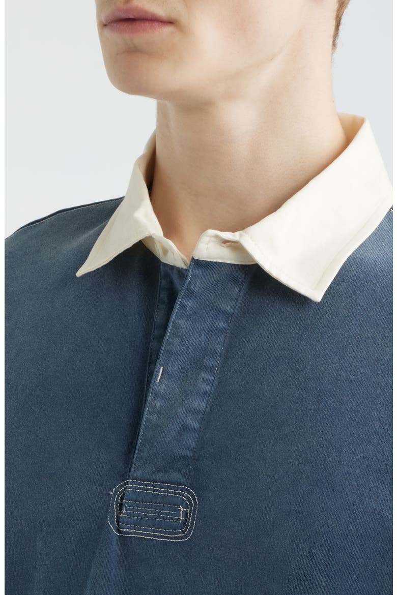 Solid Cotton Rugby Shirt, Alternate, color, NAVY