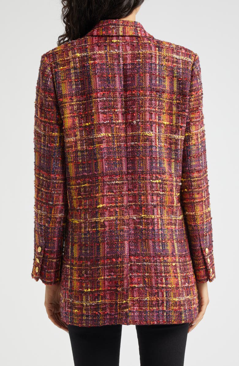 L'AGENCE Aimee Relaxed Fit Double Breasted Blazer, Alternate, color, Redpink M