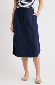 Caslon® Easy Tencel™ Lyocell & Linen Blend Skirt