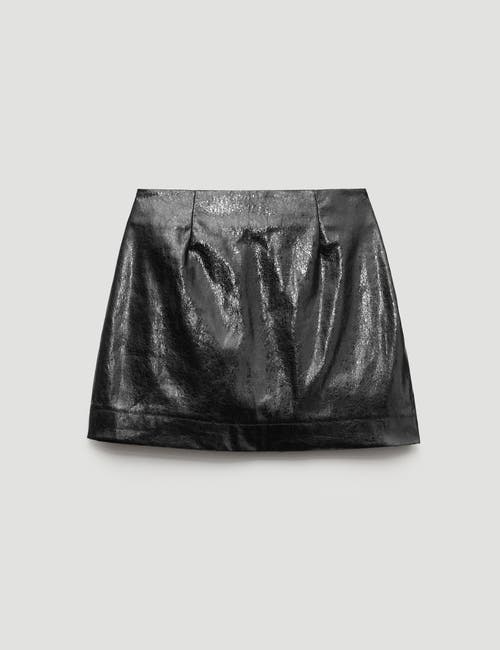 Hush Crackle Patent Mini Skirt In Black